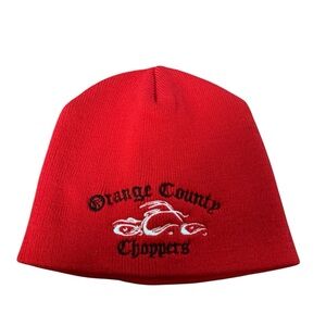 Orange County Choppers Red Beanie Adult Winter Toque Knit Bikercore Vintage NEW